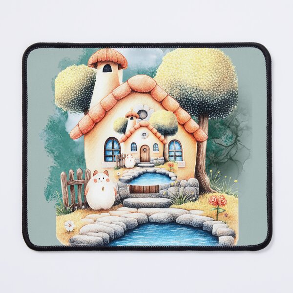 Item preview, Cute Cottage Core House with Garden – Whimsical Fairy Tale Home, Cozy Nature Illustration, Aesthetic Kawaii Landscape Art designed and sold by ChenEngEng.