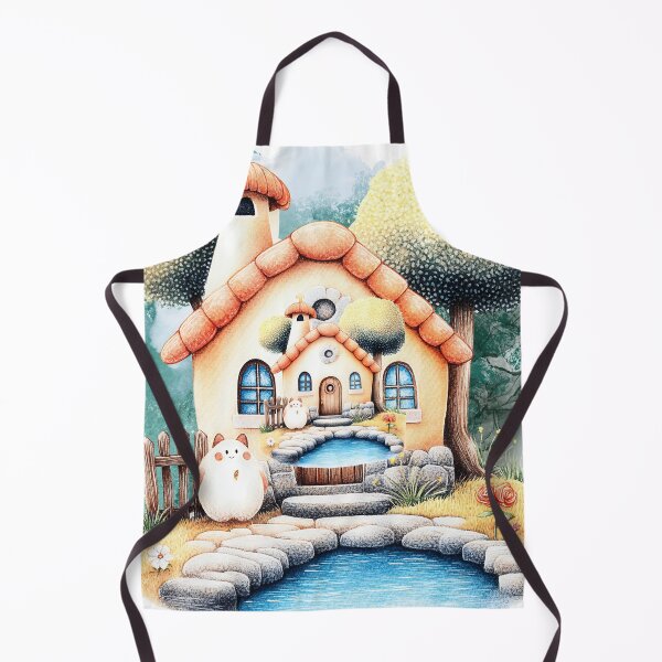 Item preview, Cute Cottage Core House with Garden – Whimsical Fairy Tale Home, Cozy Nature Illustration, Aesthetic Kawaii Landscape Art designed and sold by ChenEngEng.