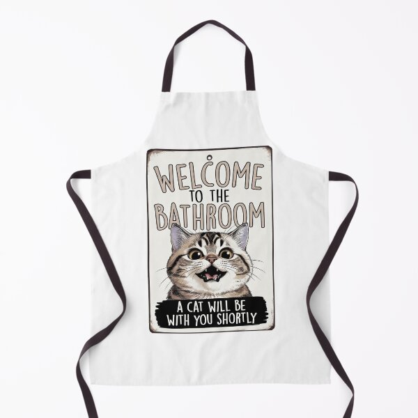 Item preview, Funny Cat Bathroom Welcome Sign  designed and sold by TeeARTHY.