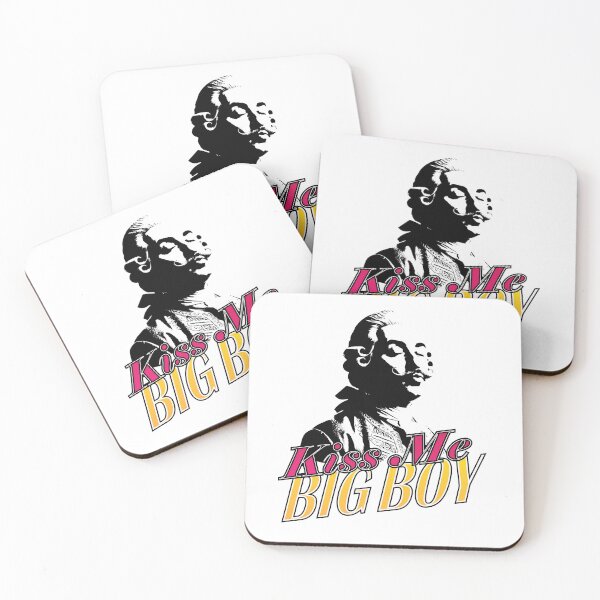 Item preview, Kiss Me Big Boy – Gentleman Illustration with Bold Modern Typography designed and sold by Helmina Groper.
