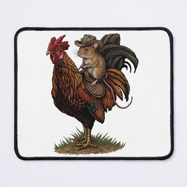 Item preview, Mouse Riding a Rooster Farm Animal designed and sold by TeeARTHY.