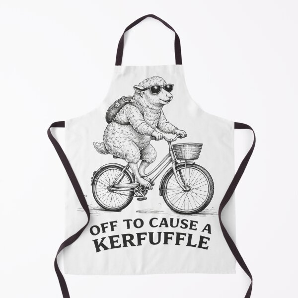 Item preview, Funny Sheep Riding Bicycle Off To Cause A Kerfuffle Eid Al Adha Minimal Line Art Animal Humor designed and sold by bilal sibgui.