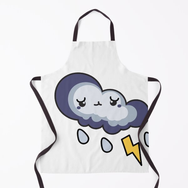 Item preview, Sleepy Storm Cloud Kawaii Sticker – Cute Rain Cloud with Lightning designed and sold by randomblink.