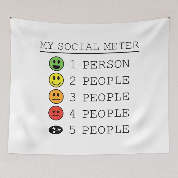 Item preview, My Social Meter Funny Introvert Too Many People designed and sold by JohnVBurks.
