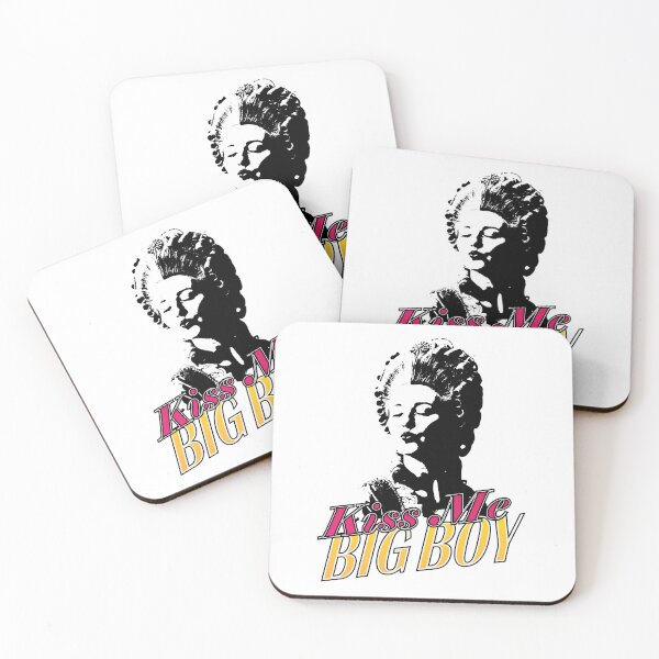 Item preview, Kiss Me Big Boy – Lady Illustration with Bold Modern Typography designed and sold by Helmina Groper.
