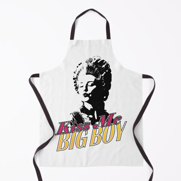 Item preview, Kiss Me Big Boy – Lady Illustration with Bold Modern Typography designed and sold by Helmina Groper.