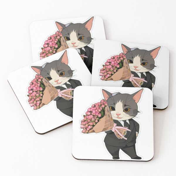 Item preview, Cute Gentleman Cat With Flowers Sticker | Romantic Cat Gift | Aesthetic Animal Sticker designed and sold by nishaaa2111.