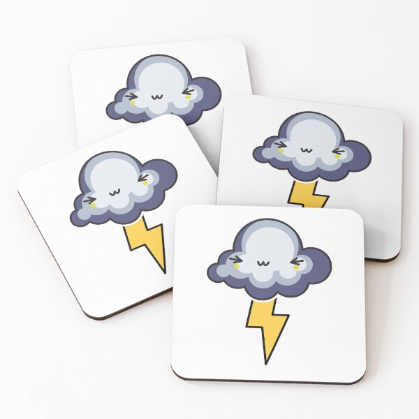 Item preview, Happy Storm Cloud Kawaii Sticker – Cute Lightning Cloud Character designed and sold by randomblink.
