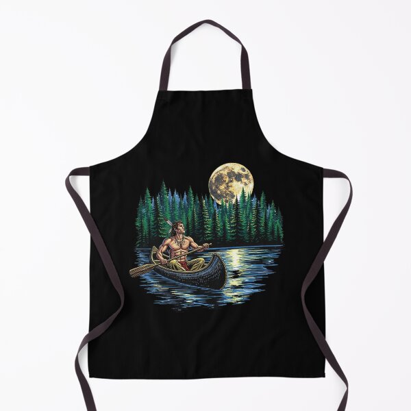 Item preview, Native American Warrior Canoeing Under Full Moon designed and sold by TeeARTHY.