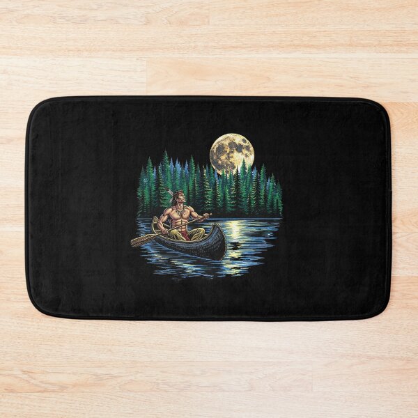Item preview, Native American Warrior Canoeing Under Full Moon designed and sold by TeeARTHY.