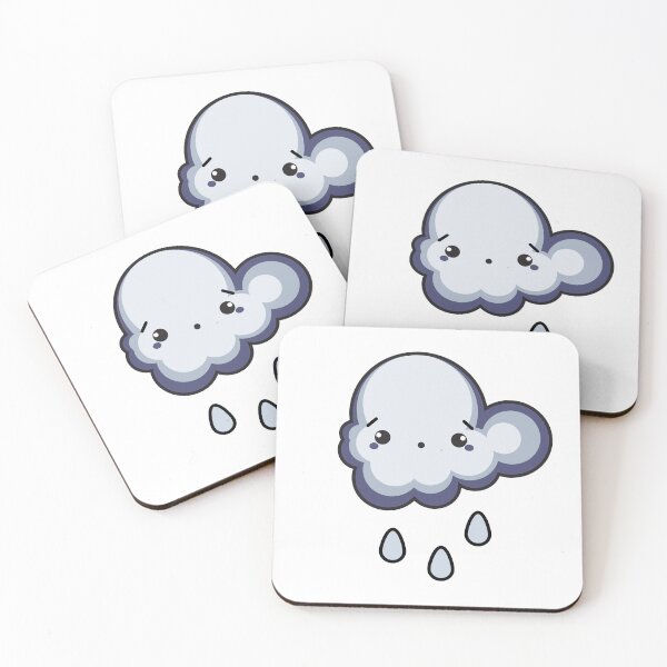 Item preview, Sad Rain Cloud Kawaii Sticker – Cute Dripping Cloud Character designed and sold by randomblink.