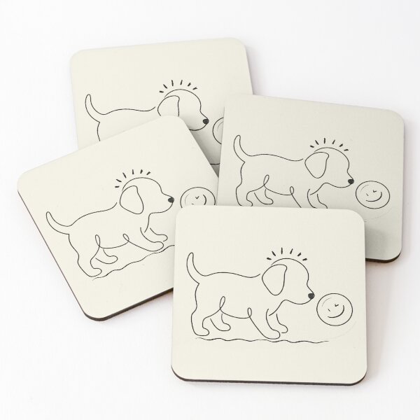 Item preview, Playful Soul: Minimalist Puppy & Smiling Ball Art designed and sold by NoraStudioArt.