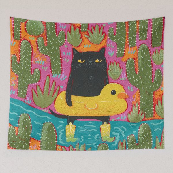 Item preview, Duckie Floatie in the Desert Cat designed and sold by KilkennyCat Art.