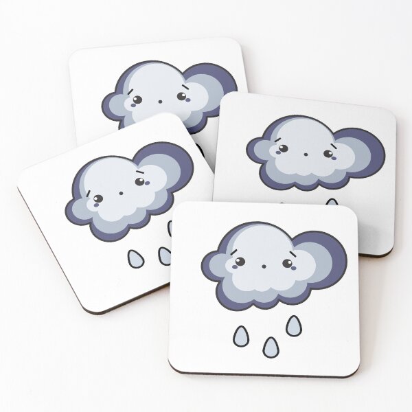 Item preview, Worried Rain Cloud Kawaii Sticker – Cute Anxious Cloud Character designed and sold by randomblink.