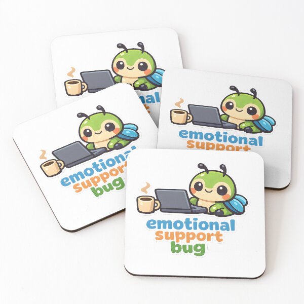 Item preview, Emotional Support Bug – Funny Kawaii Coder & Developer Sticker designed and sold by Naviora.