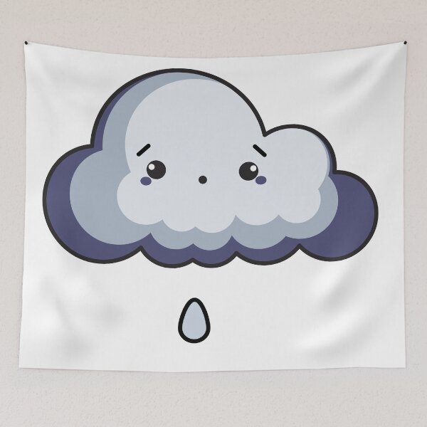 Item preview, Drained Rain Cloud – Kawaii Weather Sticker designed and sold by randomblink.