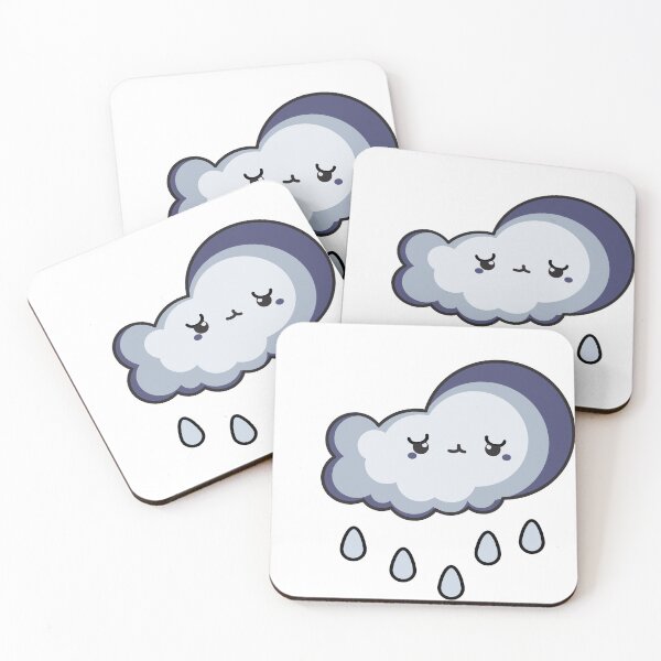 Item preview, Resigned Rain Cloud – Kawaii Weather Sticker designed and sold by randomblink.