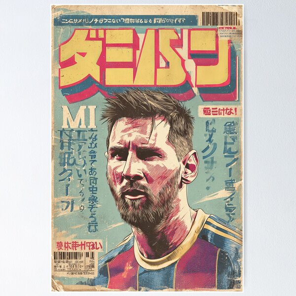 Item preview, Messi the Goat Japanese Vintage Poster  designed and sold by AnimeArsenalPrints.
