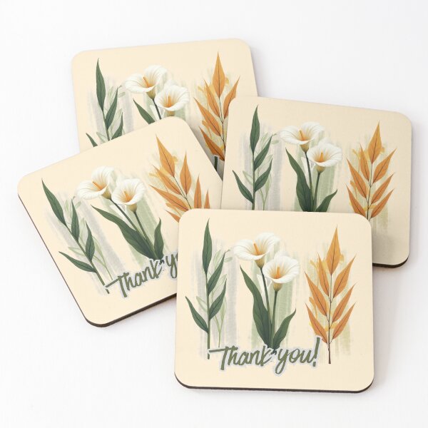 Item preview, Thank You Calla Lily - Floral Brushstroke Triptych Design designed and sold by PriyaMagic.