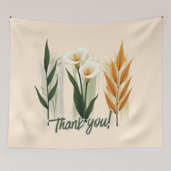 Item preview, Thank You Calla Lily - Floral Brushstroke Triptych Design designed and sold by PriyaMagic.