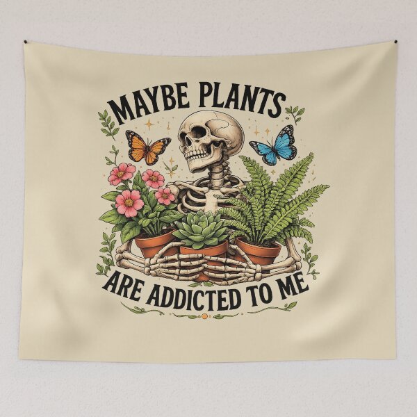 Item preview, Maybe Plants are Addicted to Me Skeleton Gardener Retro designed and sold by jolihanot.