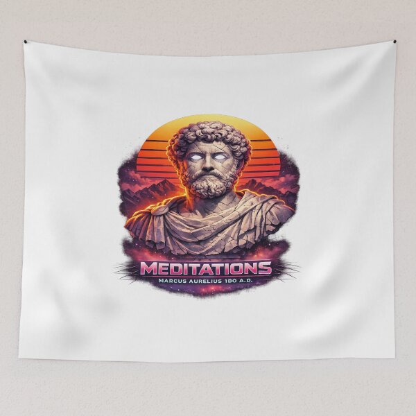 Item preview, Neon Stoic Meditations Retro Bust designed and sold by Dresut.