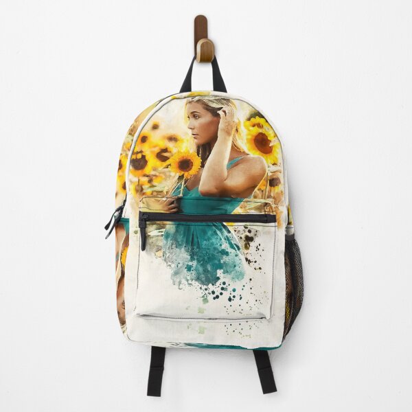 Item preview, Sunflower Lady - Summer Floral Watercolor Portrait designed and sold by Tokraz-art.