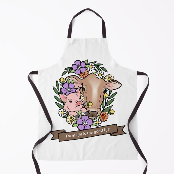Item preview, Pastoral Farm Life: Cow & Pig Floral designed and sold by Farmon52nd.