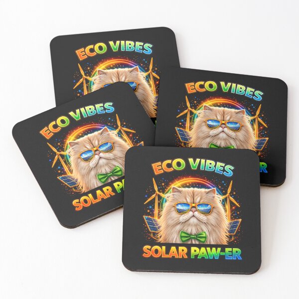 Item preview, Persian Cat Solar Punk – Eco Vibes Solar Paw-er Cat Print Design designed and sold by PixelsPaws.