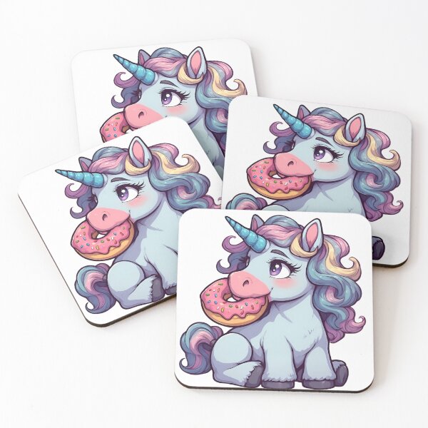 Item preview, Unicorn Eating Donut - Sweet Tooth Unicorn Delight designed and sold by Karolina’s Cozy Creations.