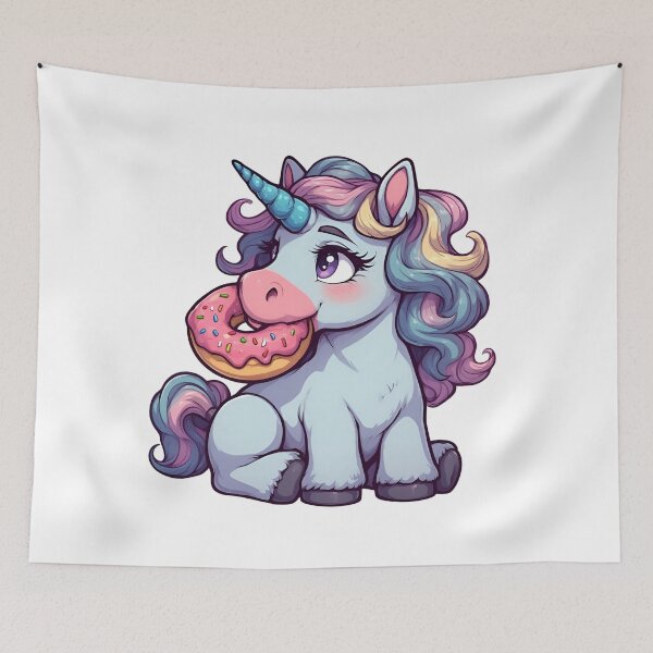Item preview, Unicorn Eating Donut - Sweet Tooth Unicorn Delight designed and sold by Karolina’s Cozy Creations.
