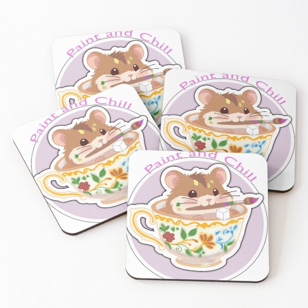 Item preview, Cute Painting Hamster Sticker – “Paint and Chill” Kawaii Artist Animal Design designed and sold by pn_terest.