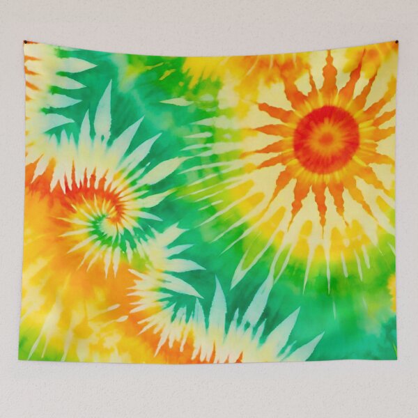 Item preview, Vibrant Yellow Orange Green Spiral Tie Dye Pattern designed and sold by Vileprint.