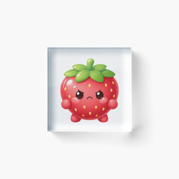 Item preview, Angry Strawberry Kawaii Character Sticker | Cute Fruit Cartoon | Funny Aesthetic Expression Design designed and sold by NovixaDesigns.