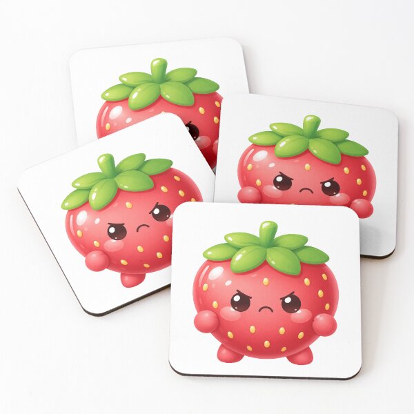 Item preview, Angry Strawberry Kawaii Character Sticker | Cute Fruit Cartoon | Funny Aesthetic Expression Design designed and sold by NovixaDesigns.