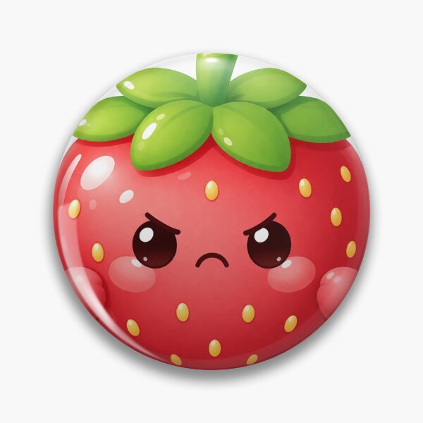Item preview, Angry Strawberry Kawaii Character Sticker | Cute Fruit Cartoon | Funny Aesthetic Expression Design designed and sold by NovixaDesigns.