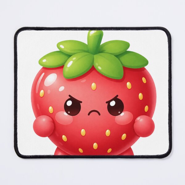 Item preview, Angry Strawberry Kawaii Character Sticker | Cute Fruit Cartoon | Funny Aesthetic Expression Design designed and sold by NovixaDesigns.