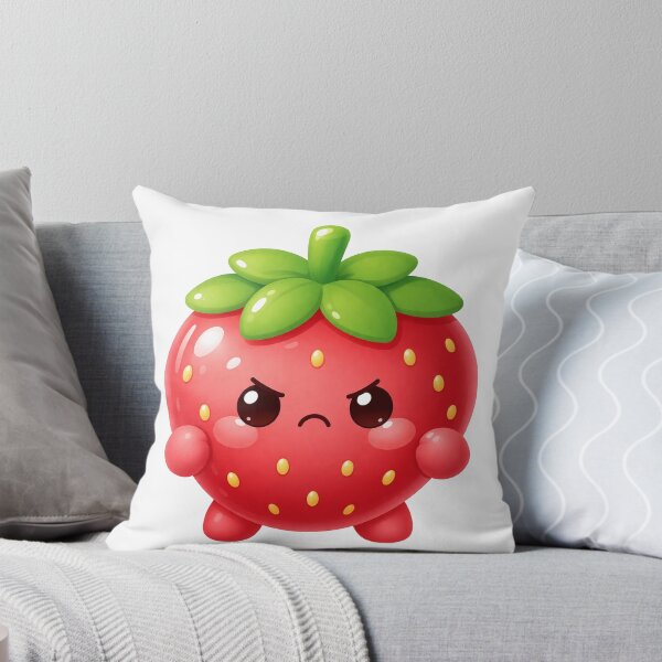 Item preview, Angry Strawberry Kawaii Character Sticker | Cute Fruit Cartoon | Funny Aesthetic Expression Design designed and sold by NovixaDesigns.