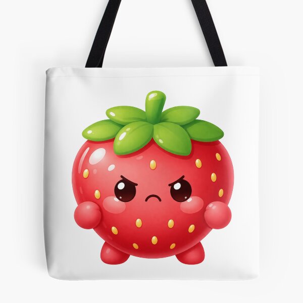 Item preview, Angry Strawberry Kawaii Character Sticker | Cute Fruit Cartoon | Funny Aesthetic Expression Design designed and sold by NovixaDesigns.