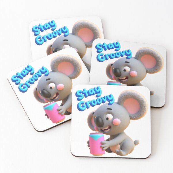 Item preview, Stay Groovy Cute Koala Retro Cartoon Aesthetic Design designed and sold by Brainy Bites19.