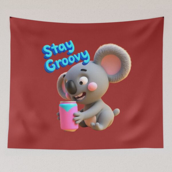 Item preview, Stay Groovy Cute Koala Retro Cartoon Aesthetic Design designed and sold by Brainy Bites19.