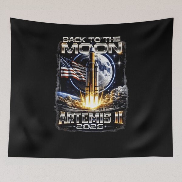 Item preview, Back To The Moon Artemis II 2026 Rocket Launch Cinematic Space Classic T-Shirt designed and sold by kittens2doggy.