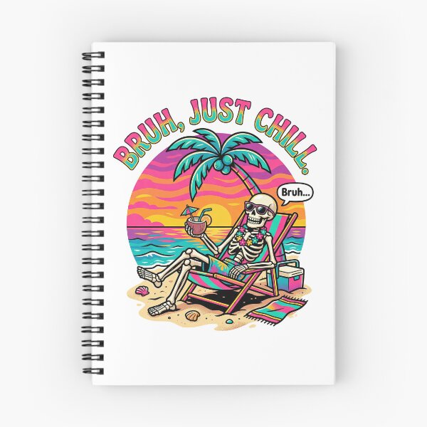 Item preview, Bruh Just Chill Skeleton Beach Vacation designed and sold by TeeARTHY.