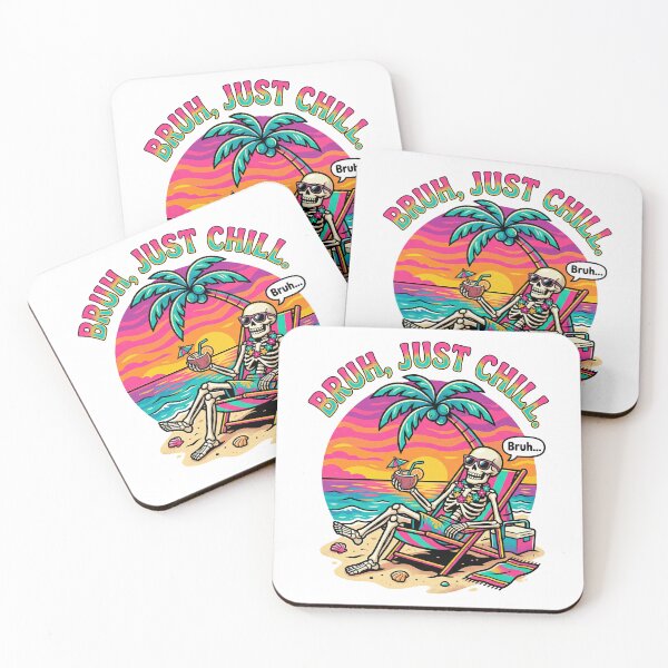 Item preview, Bruh Just Chill Skeleton Beach Vacation designed and sold by TeeARTHY.