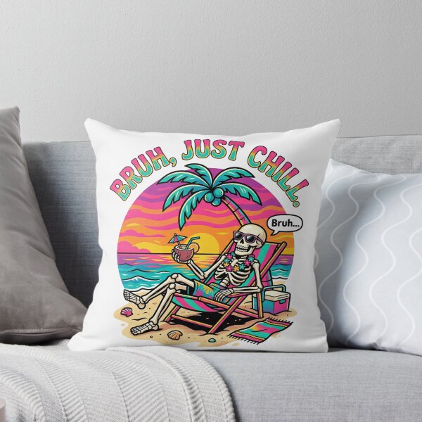 Item preview, Bruh Just Chill Skeleton Beach Vacation designed and sold by TeeARTHY.