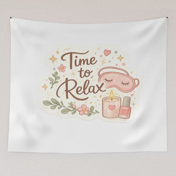 Item preview, Time to Relax – Cozy Self Care Sticker Pastel designed and sold by S-A-KDesign.
