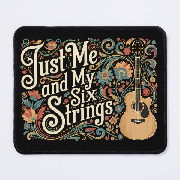 Item preview, Just Me and My Six Strings – Vintage Acoustic Guitar Art designed and sold by Art-Arcade6.