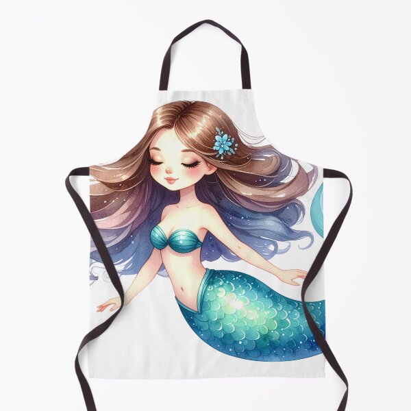 Item preview, Elegant Mermaid with Flowing Hair Illustration designed and sold by Rutvain.