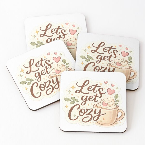 Item preview, Let’s Get Cozy – Coffee Lover Aesthetic Pastel Sticker designed and sold by S-A-KDesign.