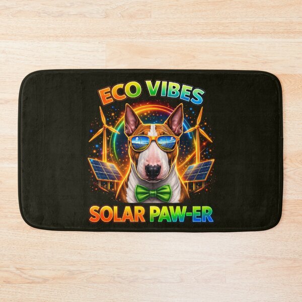 Item preview, Bull Terrier Solar Punk – Eco Vibes Solar Paw-er Dog Design designed and sold by PixelsPaws.